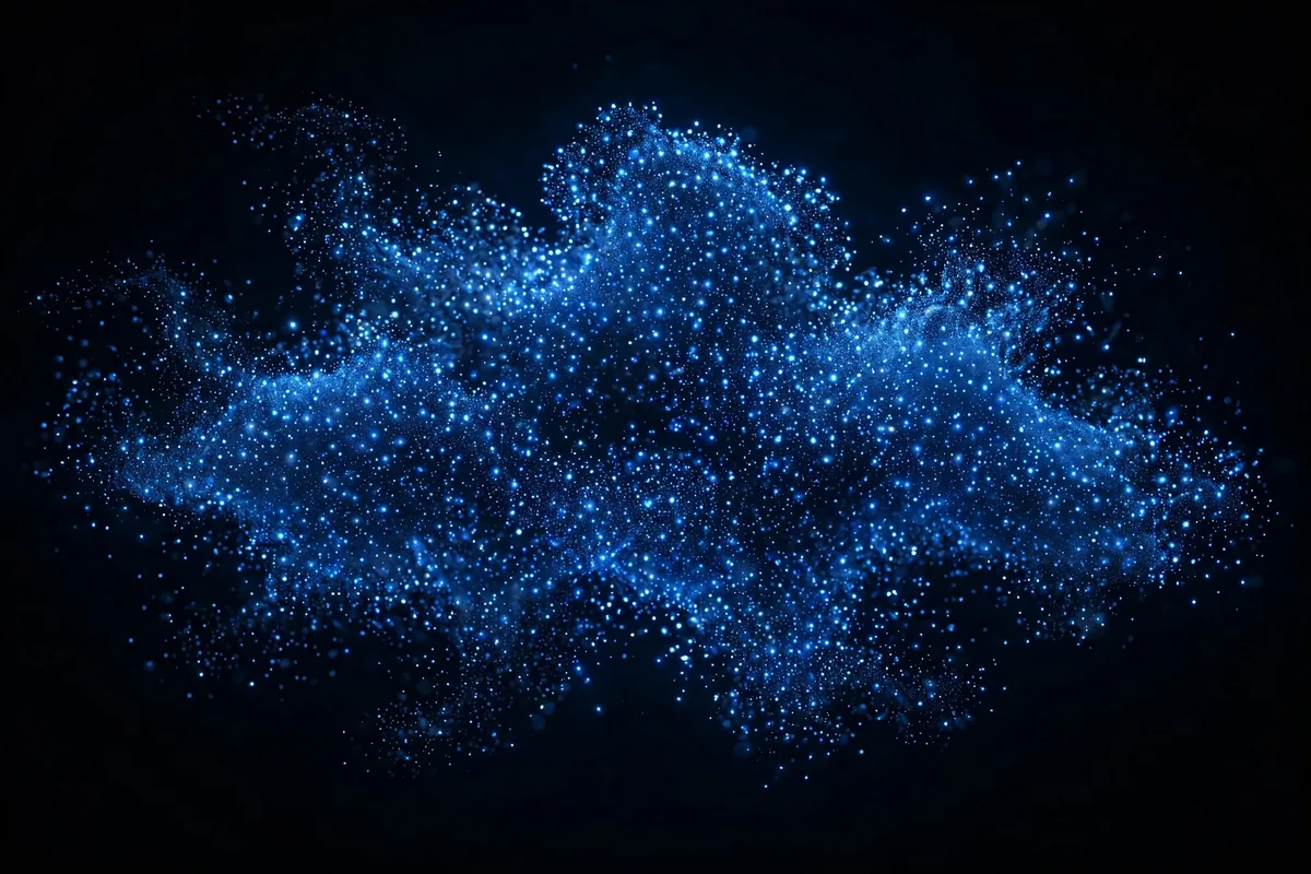 A glowing cloud of light points